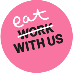 Eat with us Sticker