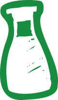 Grüner Sticker mit Sojasause